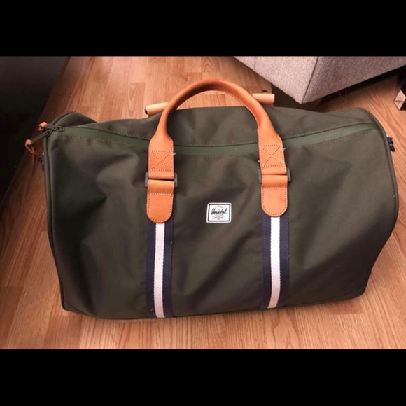 Herschel Duffel Bag - Leather & Olive - Picture 1 of 4
